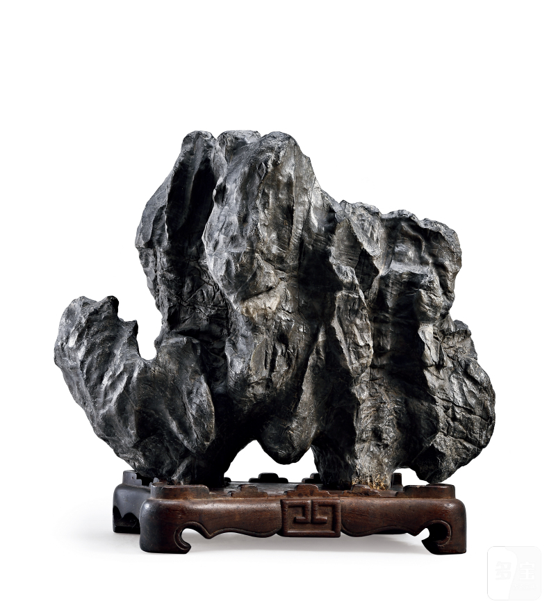 明 气象山 灵璧供石及清红木座
